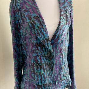 Clara Sun Woo abstract purple and blue hues button jacket, never worn , large